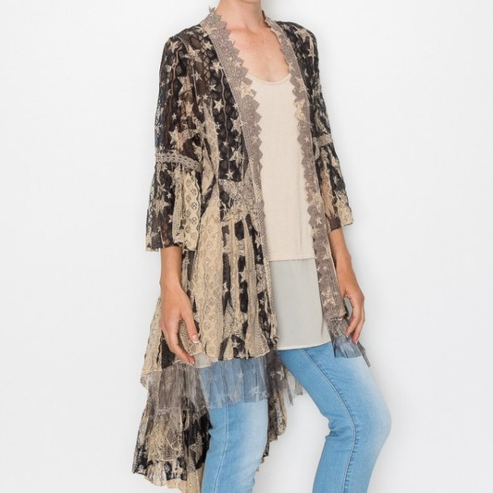 NEW ORIGAMI DESIGNER duster cardigan kimono WESTERN TEXAS BIG STAR BOHO SM-4X